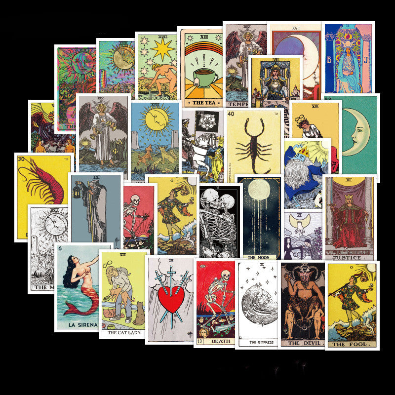 Vintage tarot card sticker pack, 60 pieces – photo 2