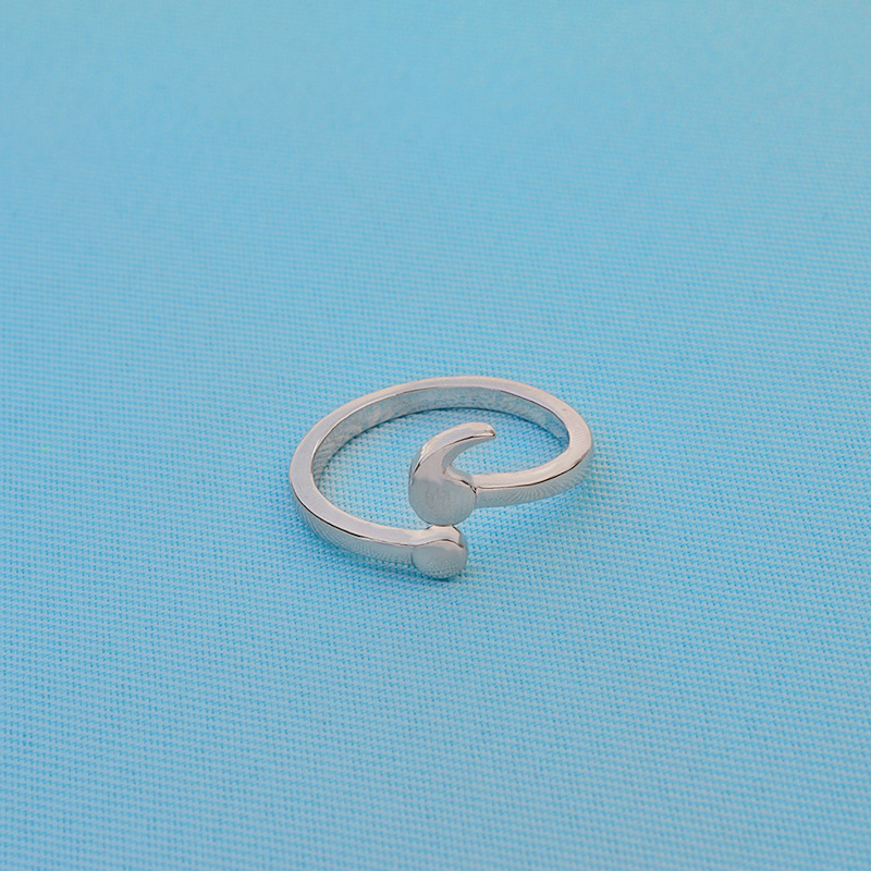 Silver-tone semicolon ring – photo 2