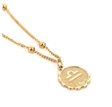 Dainty zodiac coin pendant necklace – photo 4