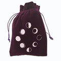 Purple moon phase velvet tarot bag