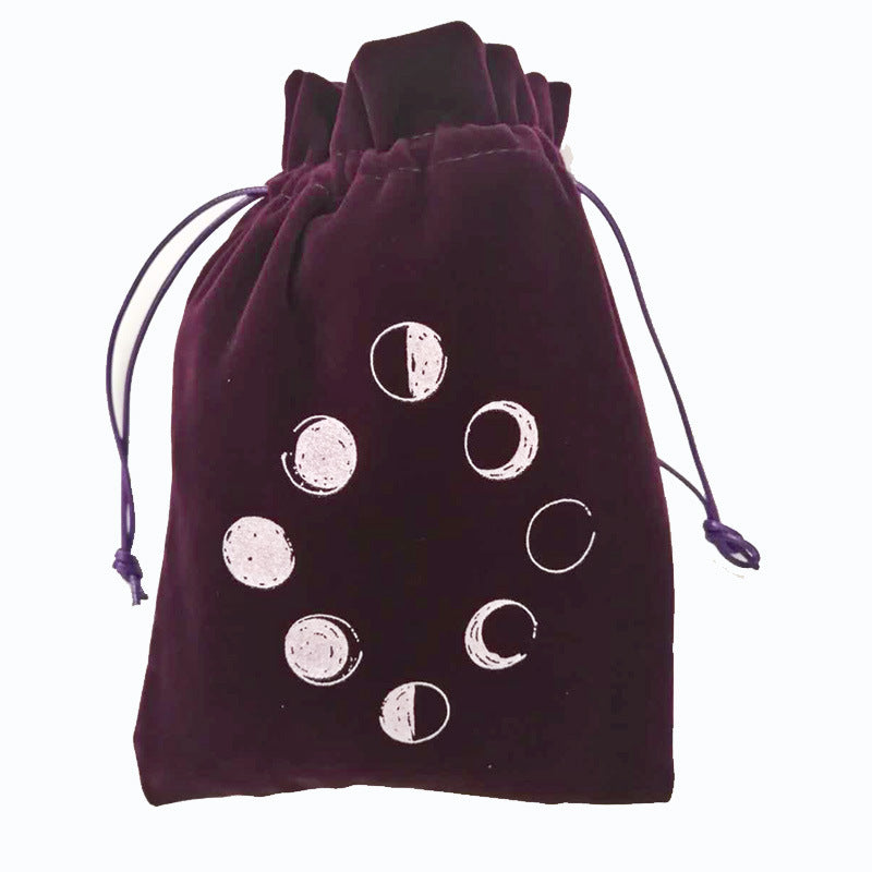 Purple moon phase velvet tarot bag