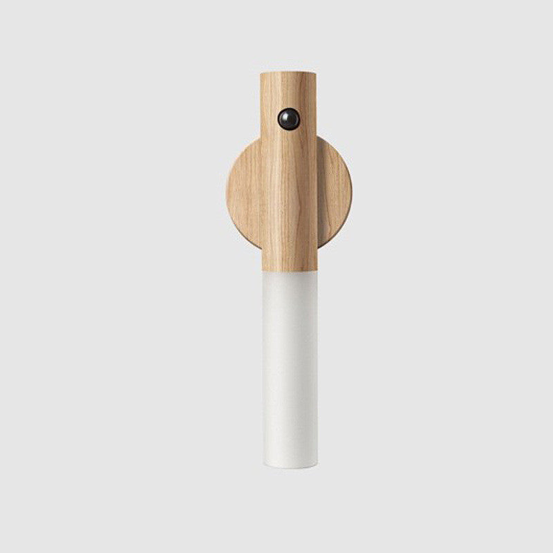 Light wood-look magnetic motion-sensor night light