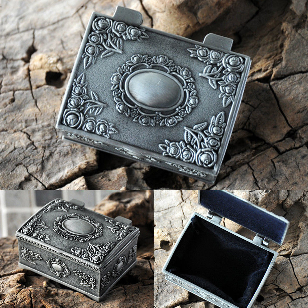 Small vintage antique silver-tone trinket box – photo 2