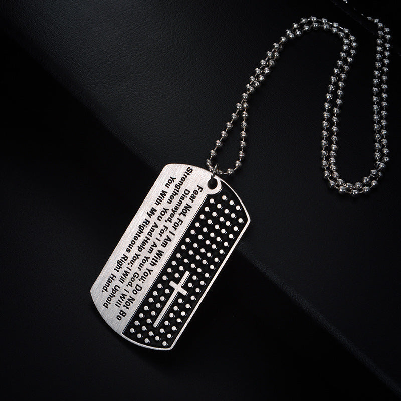 Isaiah 41:10 cross dog tag necklace – photo 5