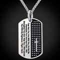 Isaiah 41:10 cross dog tag necklace