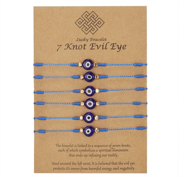7-knot evil eye bracelet on a braided cord – photo 4