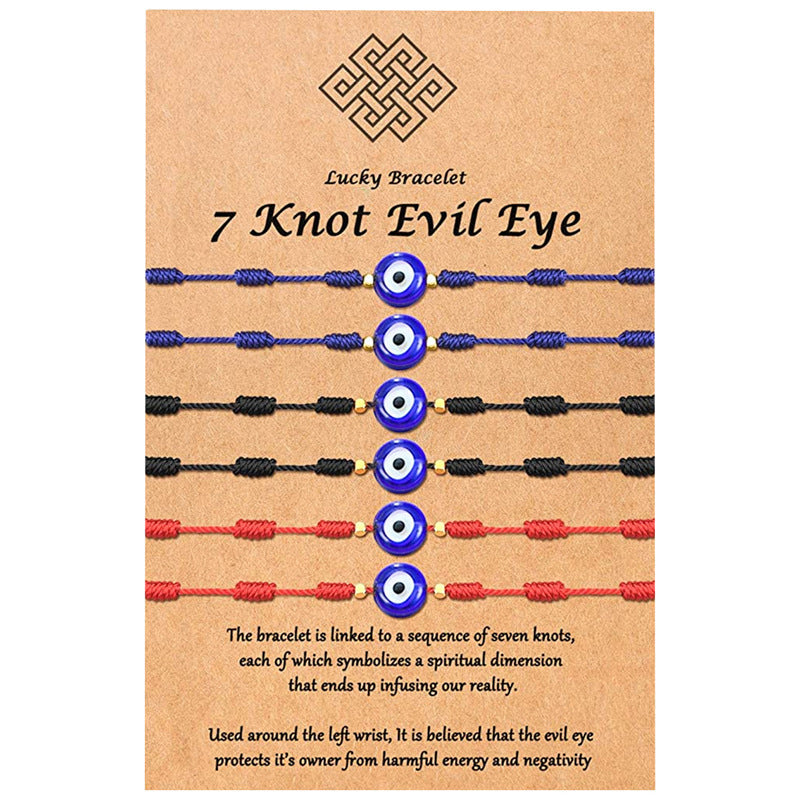 7-knot evil eye bracelet on a braided cord – photo 3
