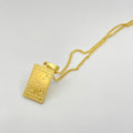 Gold-tone engraved tarot card pendant necklace – photo 11