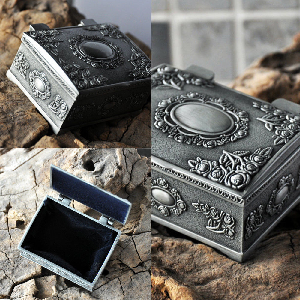 Small vintage antique silver-tone trinket box – photo 5