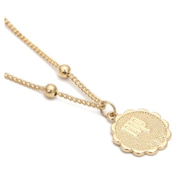 Dainty zodiac coin pendant necklace – photo 16