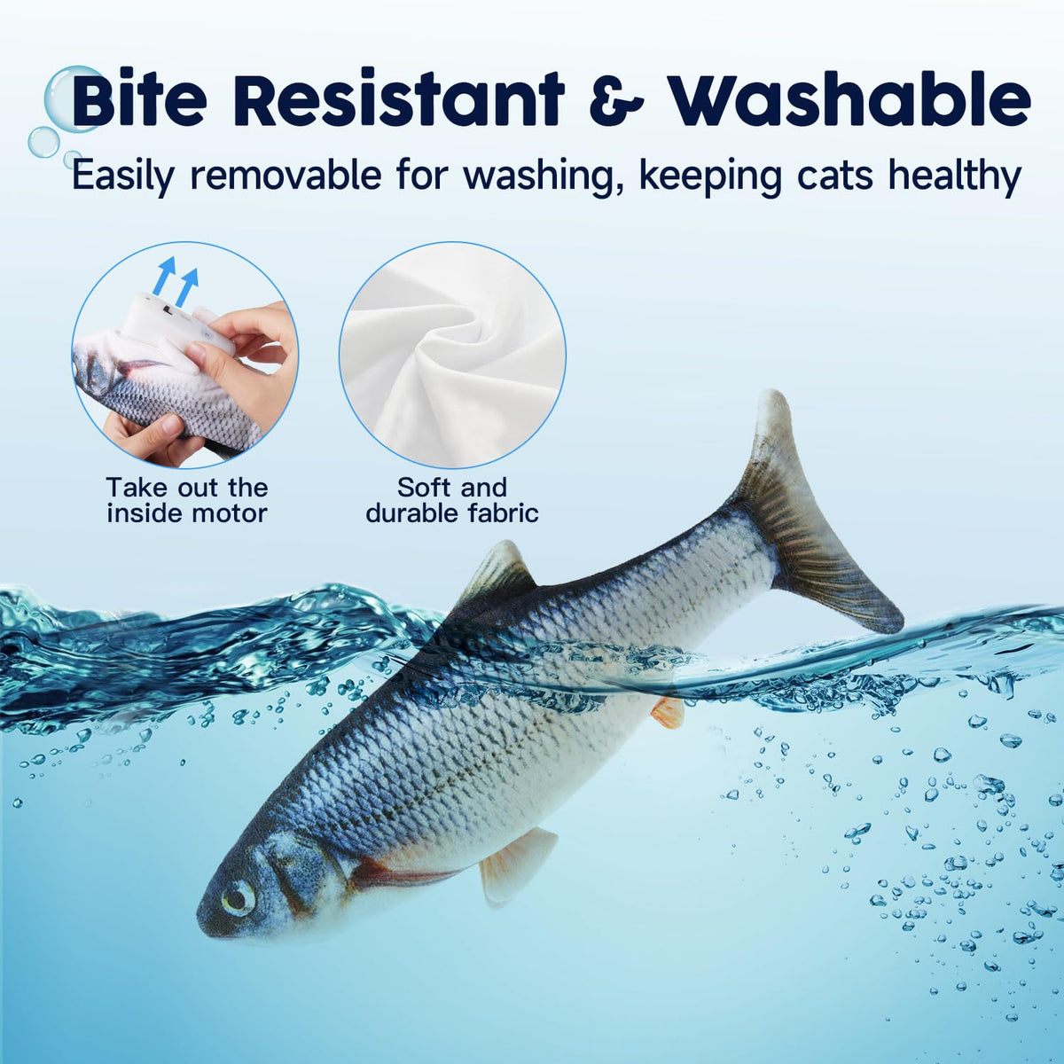 Flopping fish cat toy with USB cable and catnip – photo 5