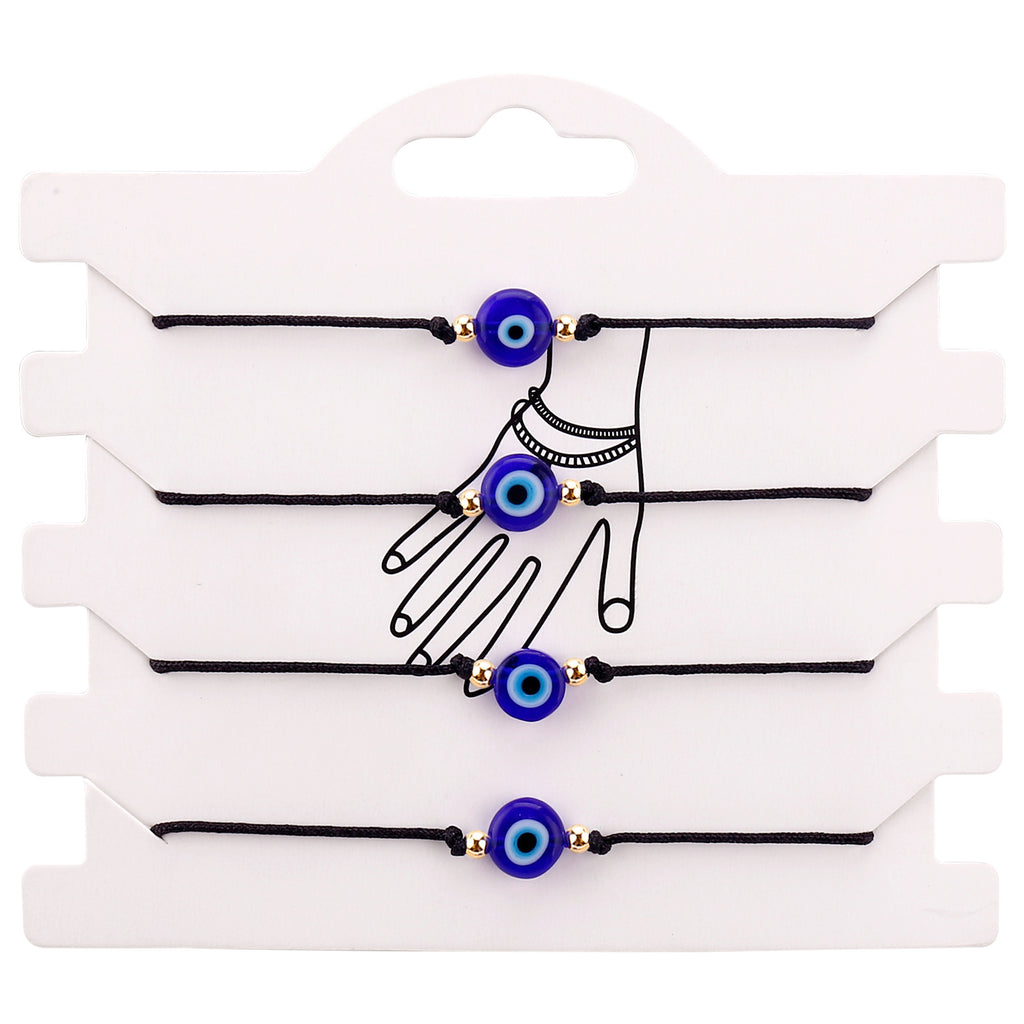 Evil eye string bracelet with blue glass bead on a woven cord – photo 19