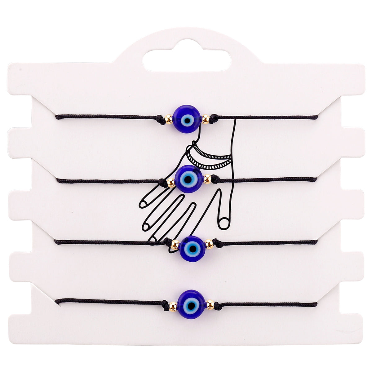Evil eye string bracelet with blue glass bead on a woven cord – photo 19