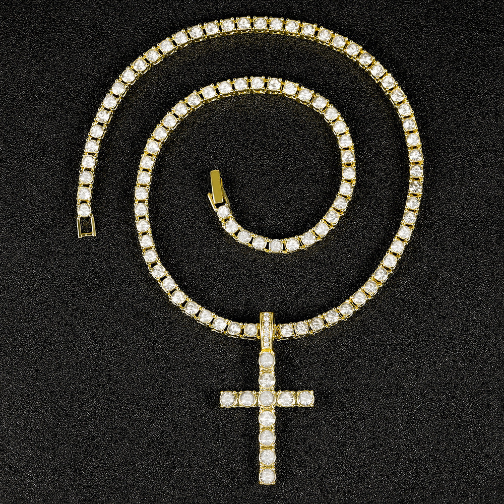 Cross pendant on a sparkling tennis chain – photo 6