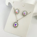 Oval halo necklace and earrings set – photo 5