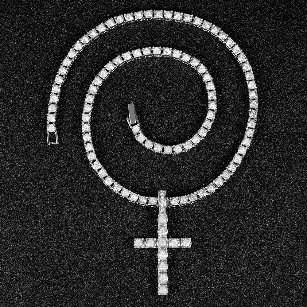 Cross pendant on a sparkling tennis chain – photo 5