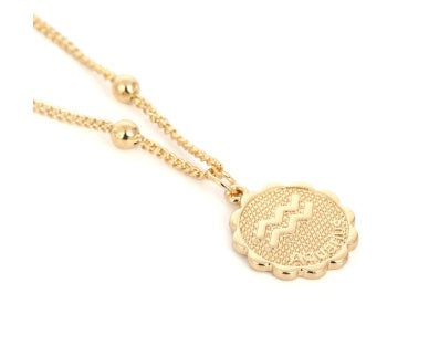 Dainty zodiac coin pendant necklace – photo 7