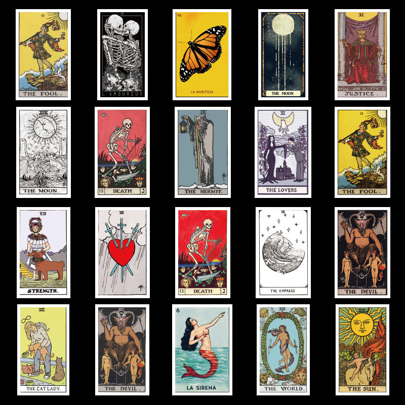 Vintage tarot card sticker pack, 60 pieces – photo 4
