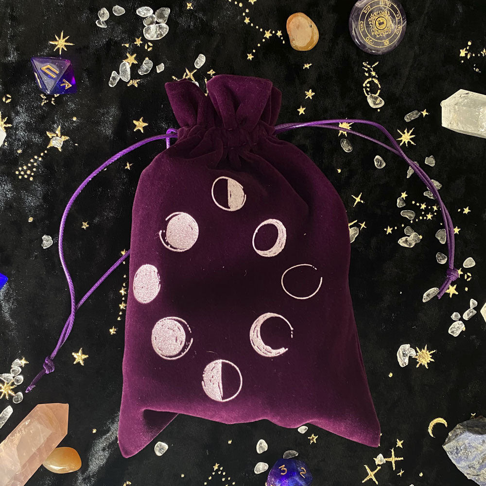 Purple moon phase velvet tarot bag – photo 8
