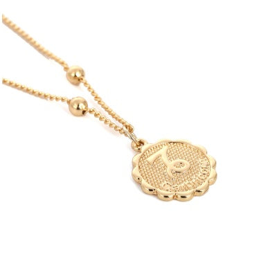 Dainty zodiac coin pendant necklace – photo 2
