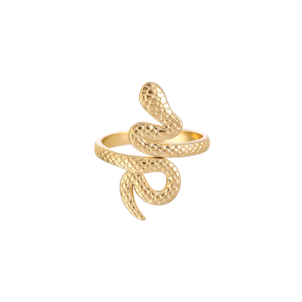 Gold-tone coiled snake wrap ring