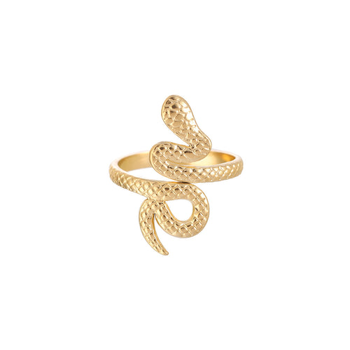 Gold-tone coiled snake wrap ring