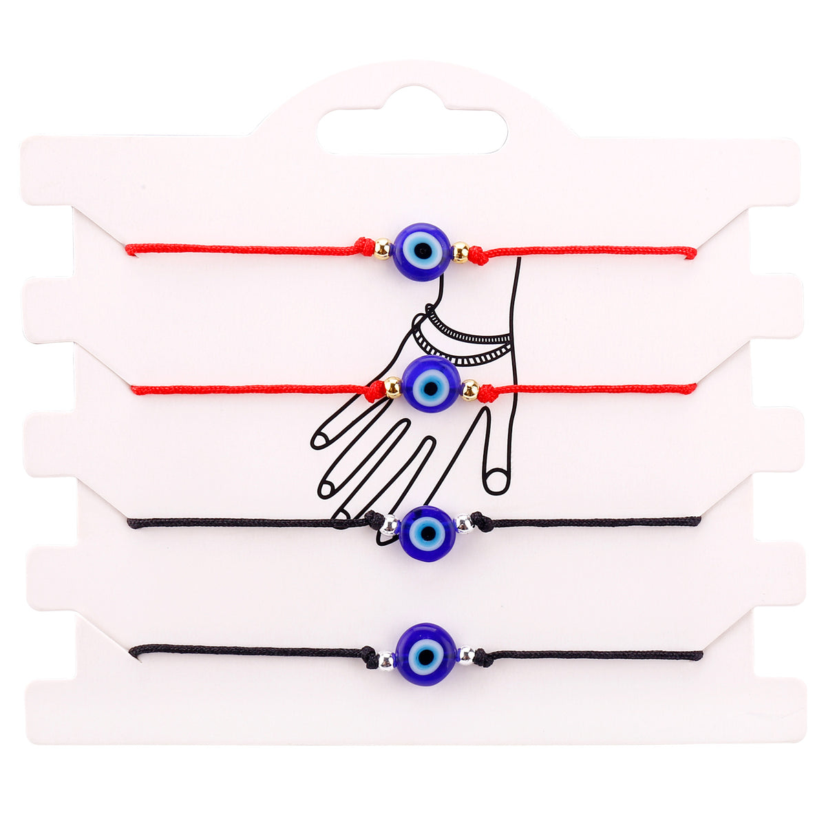 Evil eye string bracelet with blue glass bead on a woven cord – photo 18