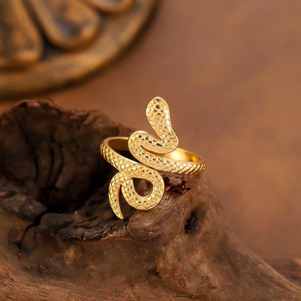 Gold-tone coiled snake wrap ring – photo 5