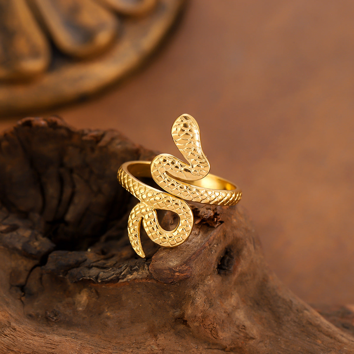 Gold-tone coiled snake wrap ring – photo 5