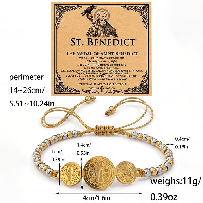 St. Benedict medal bracelet with meaning card – photo 3