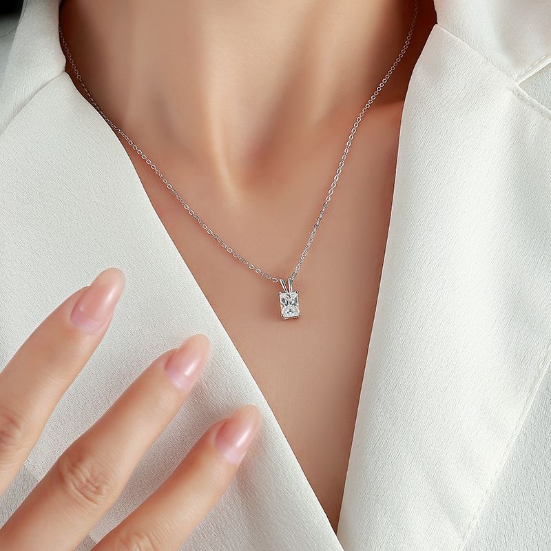 Radiant cut solitaire pendant necklace – photo 4