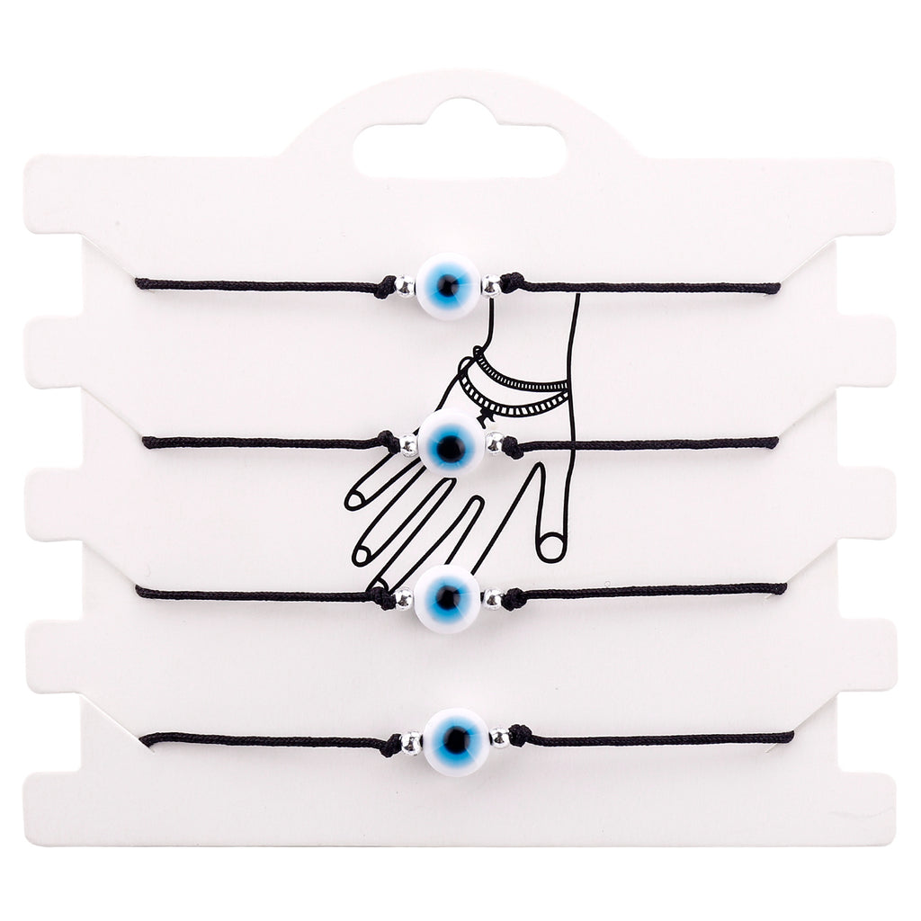 Evil eye string bracelet with blue glass bead on a woven cord – photo 15