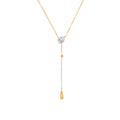 Dainty teardrop lariat necklace with sparkling pavé – photo 6