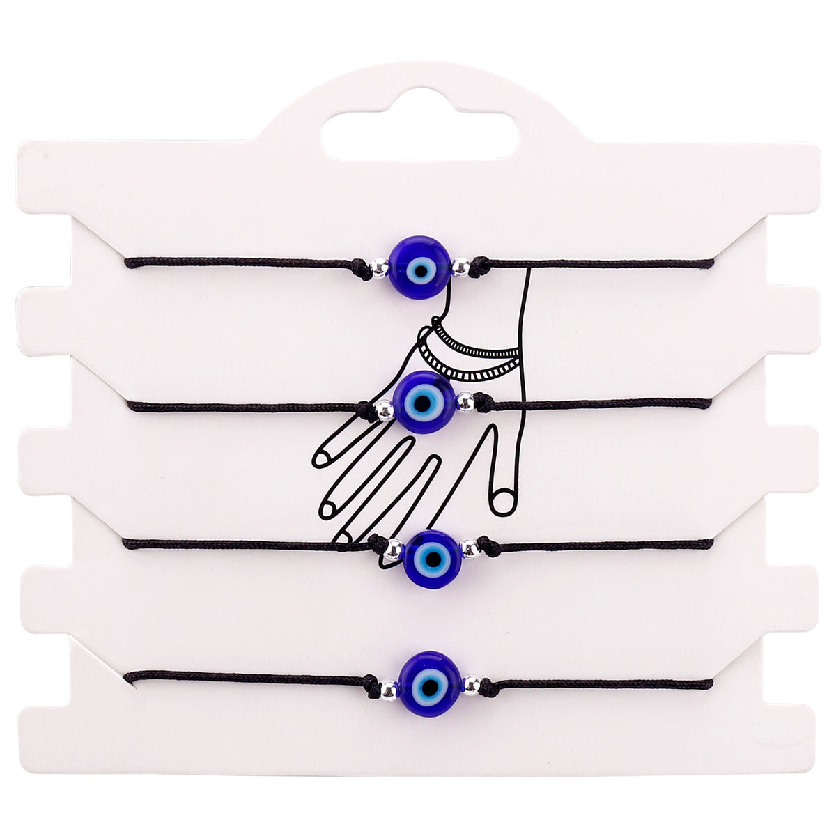 Evil eye string bracelet with blue glass bead on a woven cord – photo 16