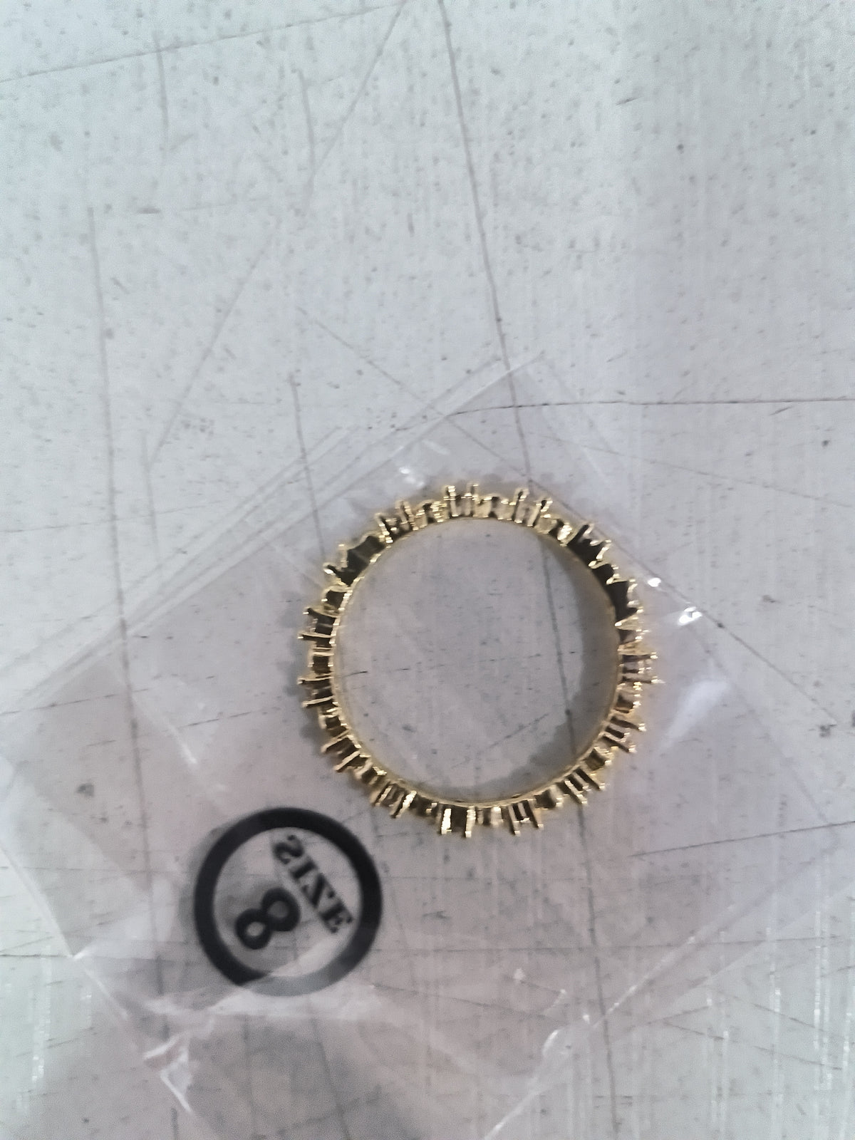 Dainty gold-tone beaded stacking ring – photo 5