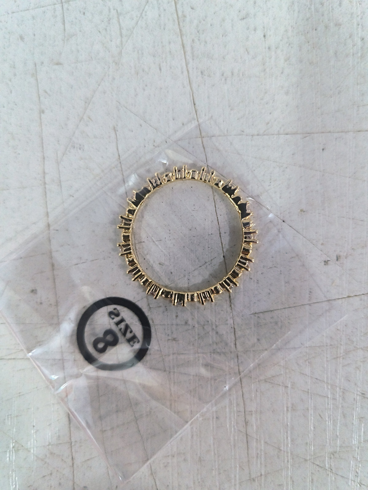 Dainty gold-tone beaded stacking ring – photo 4
