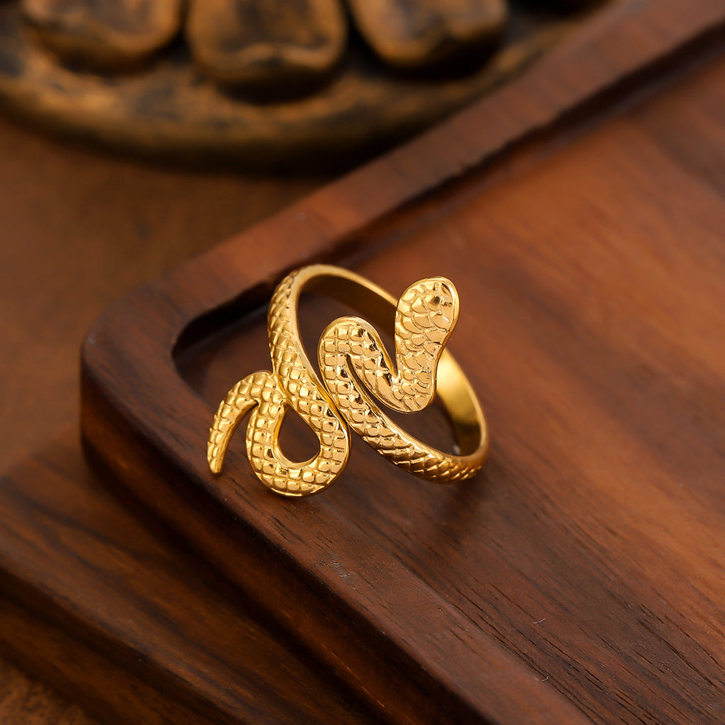 Gold-tone coiled snake wrap ring – photo 6
