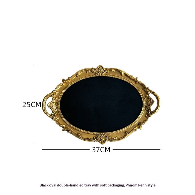 Black velvet necklace frames with gold-tone baroque trim – photo 3