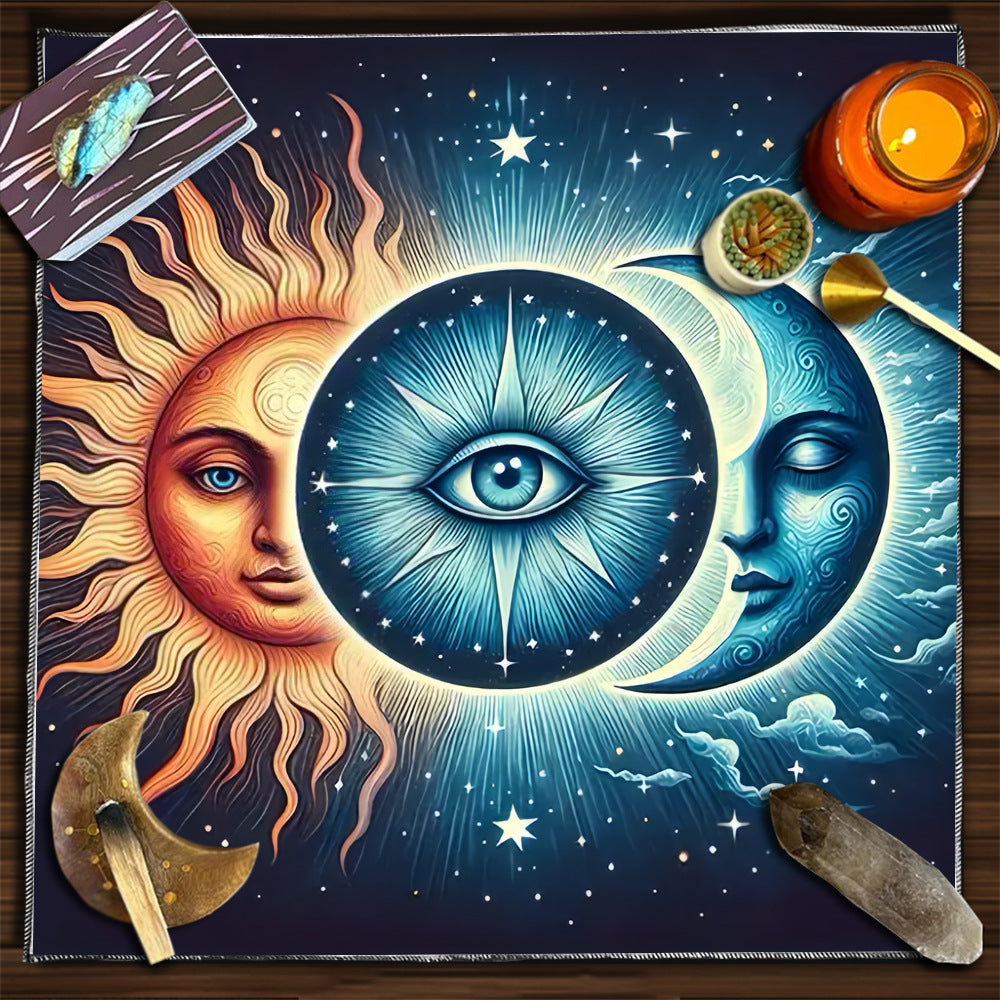 Celestial sun and moon tarot tablecloth – photo 3