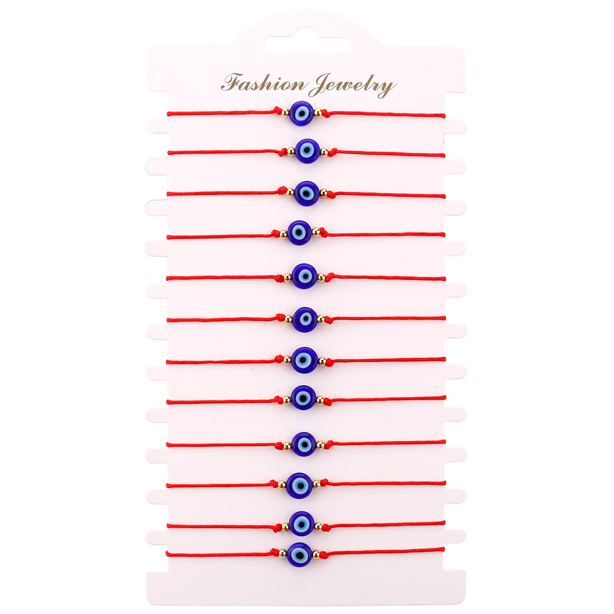 Evil eye string bracelet with blue glass bead on a woven cord – photo 13