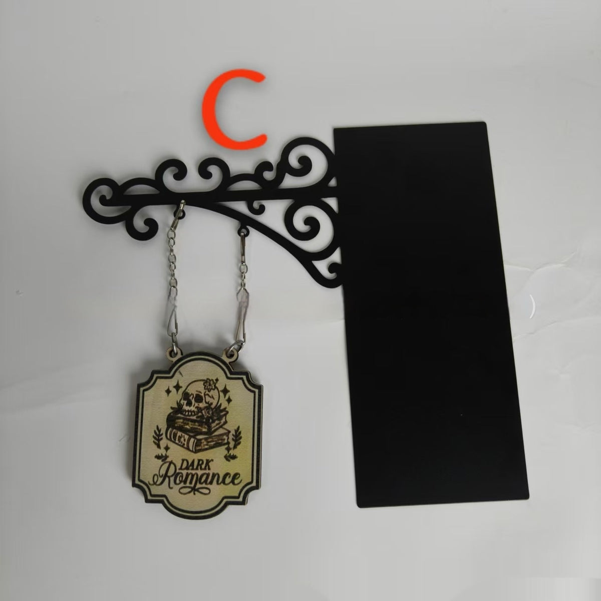 Book nook sign divider with Dark Romance sign between books – photo 6