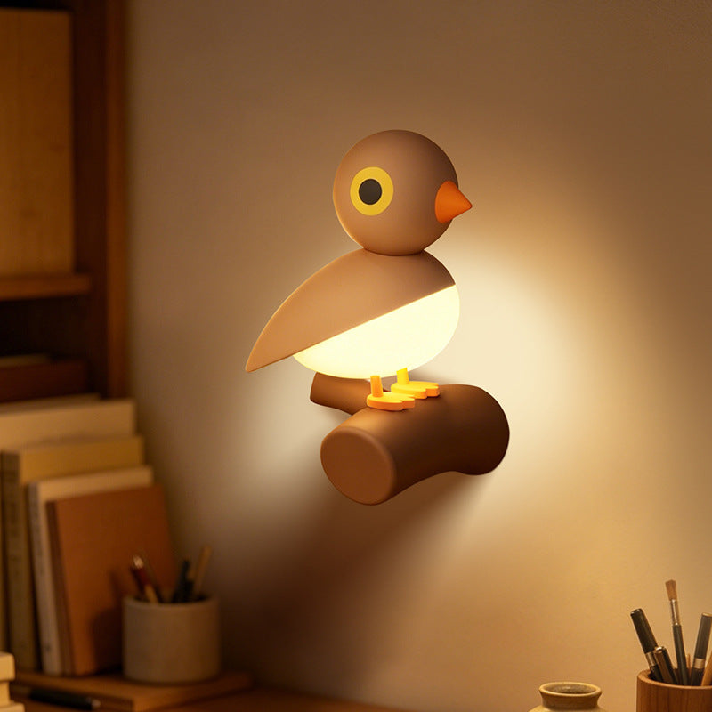 Brown bird motion-sensor night light on a branch base – photo 2
