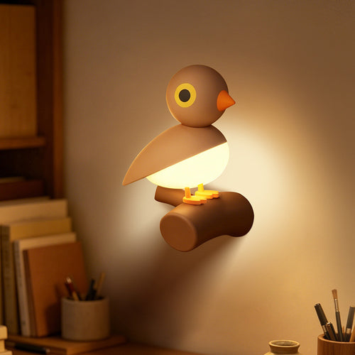 Brown bird motion-sensor night light on a branch base – photo 2