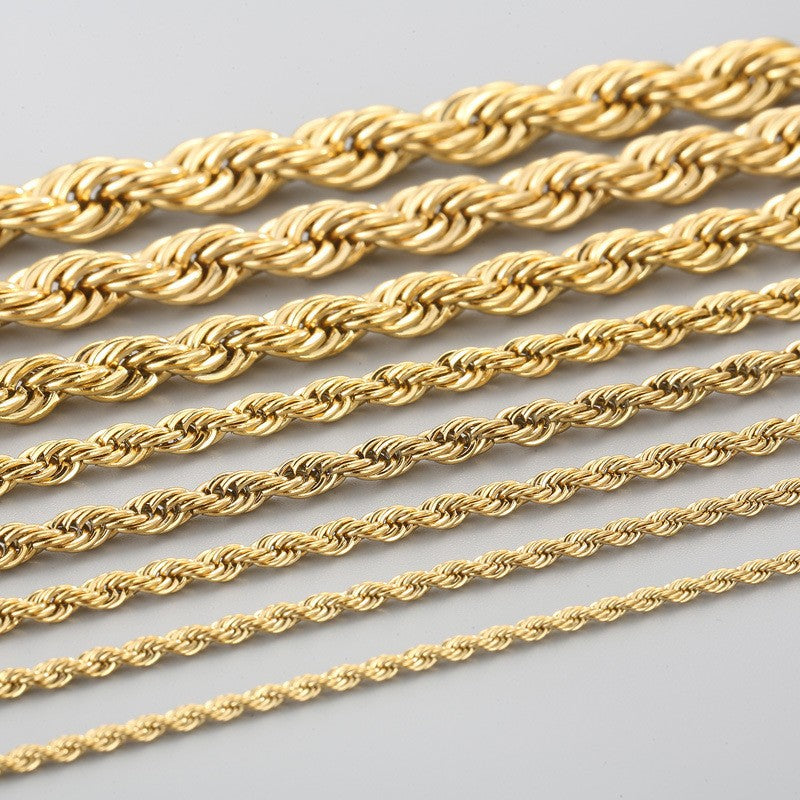 Twisted rope chain necklace