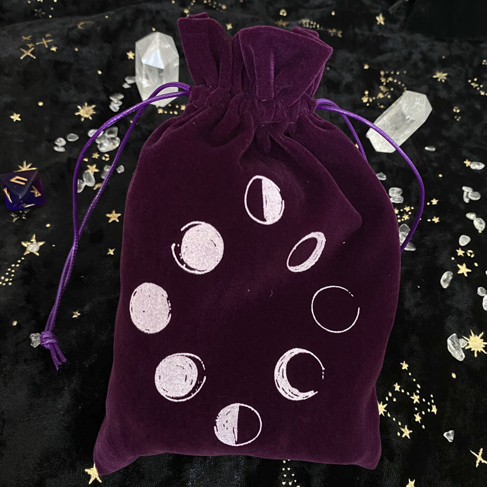 Purple moon phase velvet tarot bag – photo 7