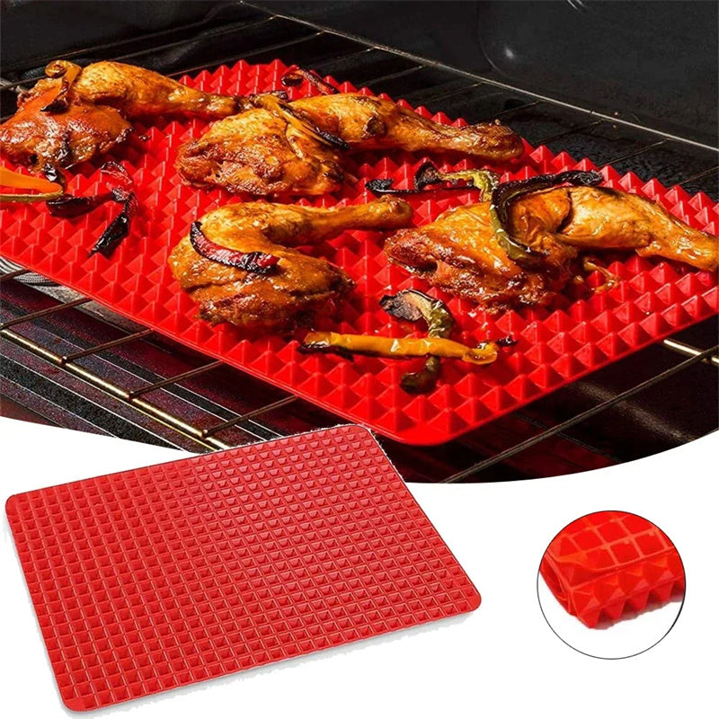 Red silicone pyramid baking mat – photo 2