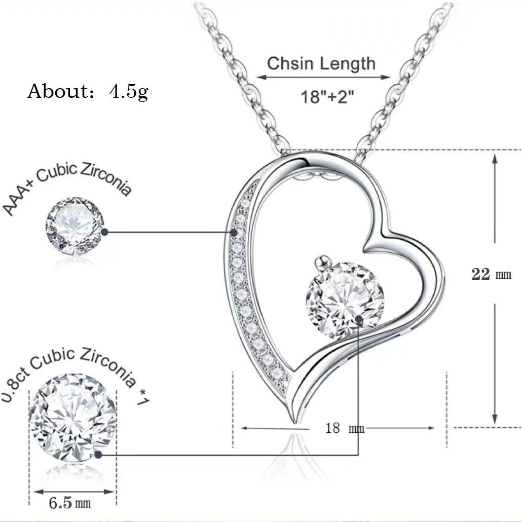 Open heart pendant necklace with sparkling stone – photo 2