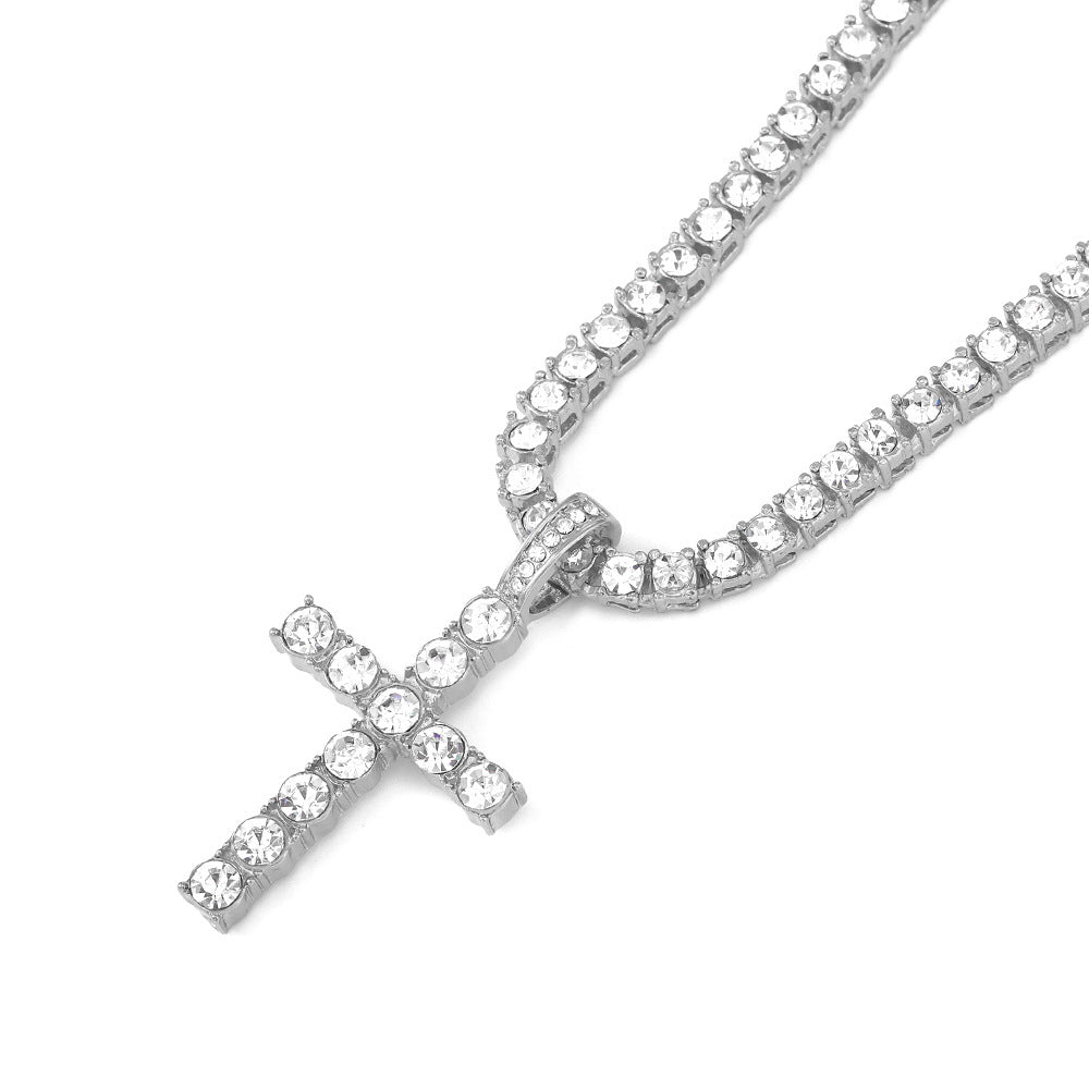 Cross pendant on a sparkling tennis chain – photo 8