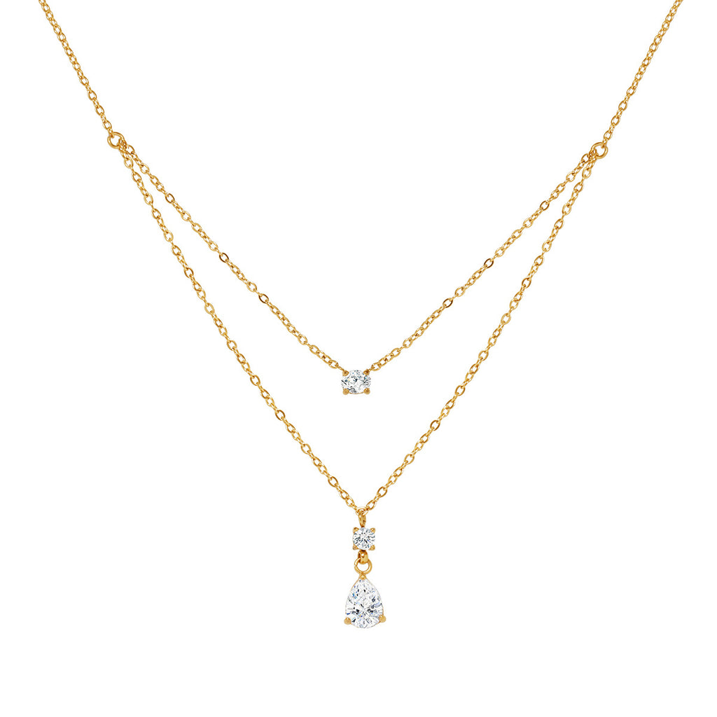 Gold-tone layered teardrop necklace – photo 6