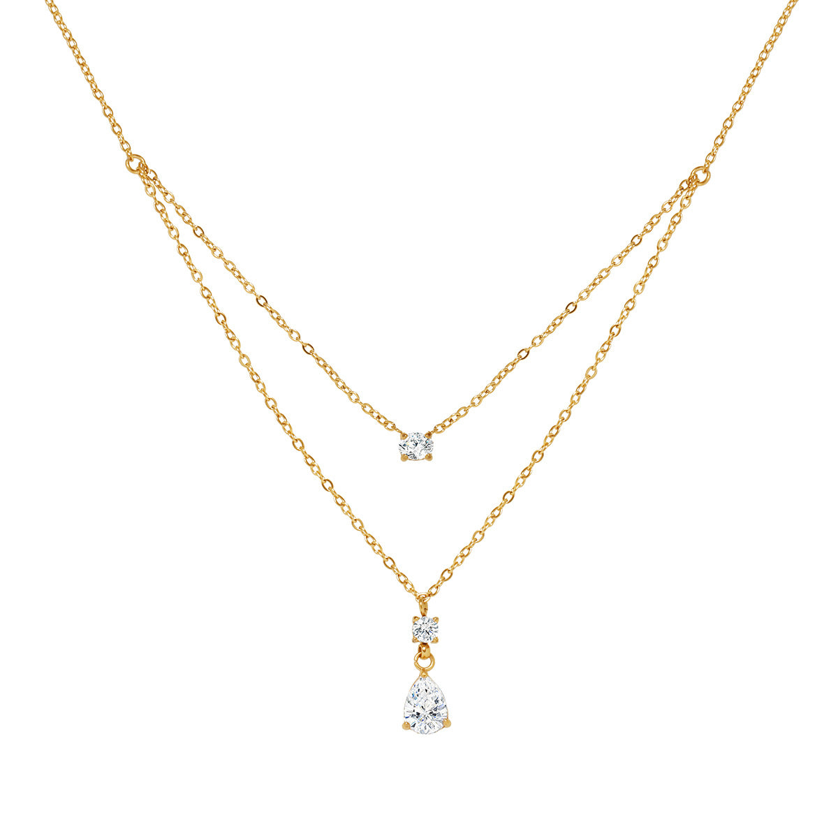 Gold-tone layered teardrop necklace – photo 6